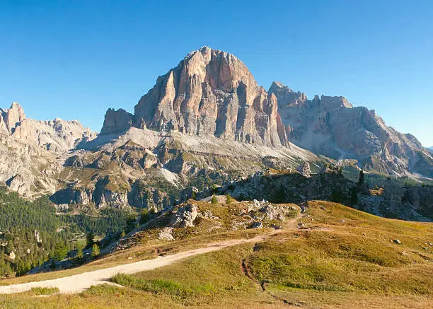 Dolomite Mountains located in northern Italy. On the picture is a mountain Tofana di Rozes.