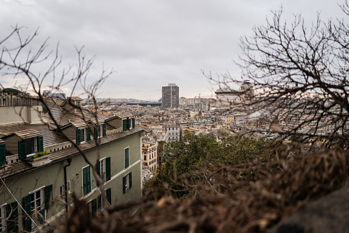 Traveling as tourist in Italy: cityscape of Genova