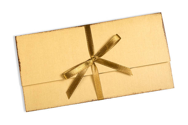 Vintage envelopes with a bow. stock photo