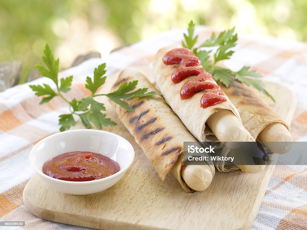 Griglia hot-dog - Foto stock royalty-free di Alimentazione non salutare