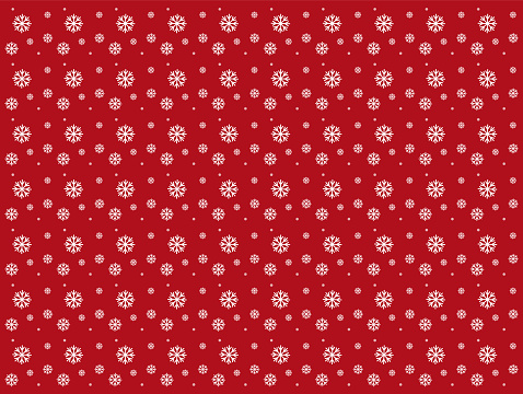 Christmas pattern with white snowflakes on red background, Christmas decor, design for Holidays decoration, wrapping paper, print, fabric or textile, Christmas card, vector illustration