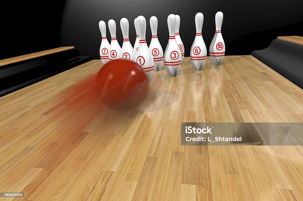 Bowling.3d rendr - 側溝のロイヤリティフリーストックフォト