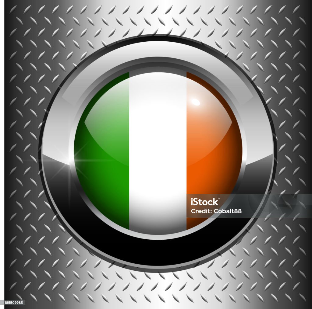 Bouton Drapeau de l'Irlande - clipart vectoriel de Acier libre de droits