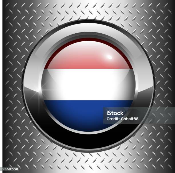 Botão De Bandeira Da Holanda - Arte vetorial de stock e mais imagens de Autoridade - Autoridade, Aço, Bandeira
