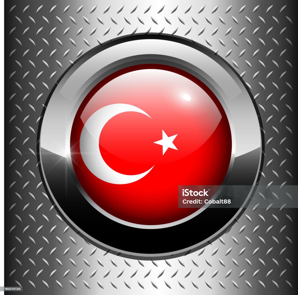 Турция Флаг Кнопка - Векторная графика Блестящий роялти-фри