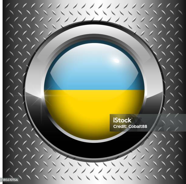 Flaga Ukrainy - Stockowe grafiki wektorowe i więcej obrazów Autorytet - Autorytet, Błyszczący, Chrom