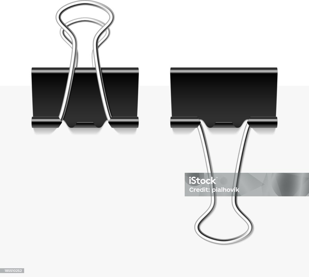 Black metal binder clips Vector illustration with transparent effect. Eps10. Binder Clip stock vector