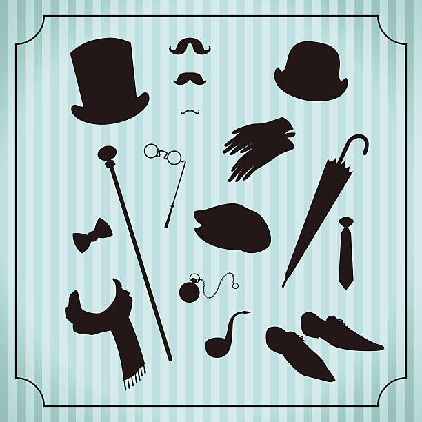 Gentleman accessories set vector art illustration