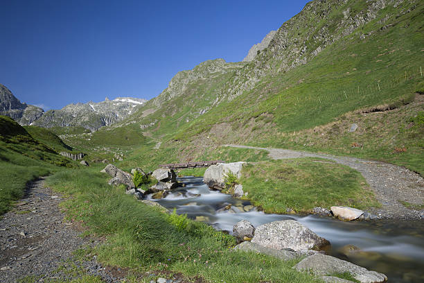 torrent de valley, le parc national des pyrénées, france - mountain valley river water photos et images de collection