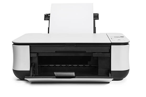 Printer Multifunction printer isolated on white computer printer office printout digital display stock pictures, royalty-free photos & images