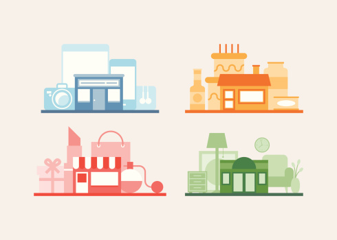 Vector Store Layout Various Vector Store Design Collection Stock Illustration - Download ...