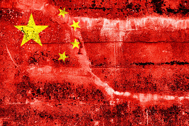 istock China Flag painted on grunge wall 185511508