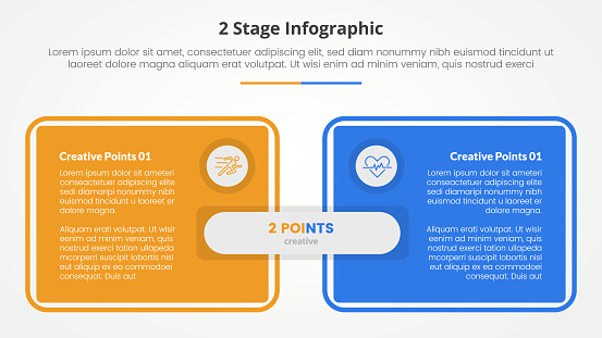 2 Items Example Slides 2 Points Stage Template For Comparison Opposite Infographic Concept For ...