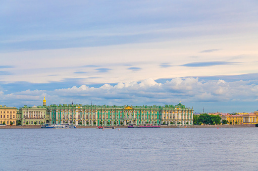 Petersburg, Russia, August 4, 2019: The State Hermitage Museum building, The Winter Palace official residence of the Russian Emperors
