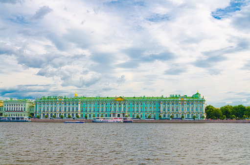 Petersburg, Russia, August 5, 2019: The State Hermitage Museum building, The Winter Palace official residence of the Russian Emperors
