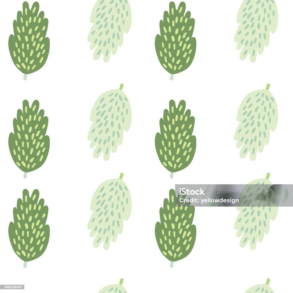 Artistic Tree And Foliage Illustration In A Repeating Pattern Stock ...