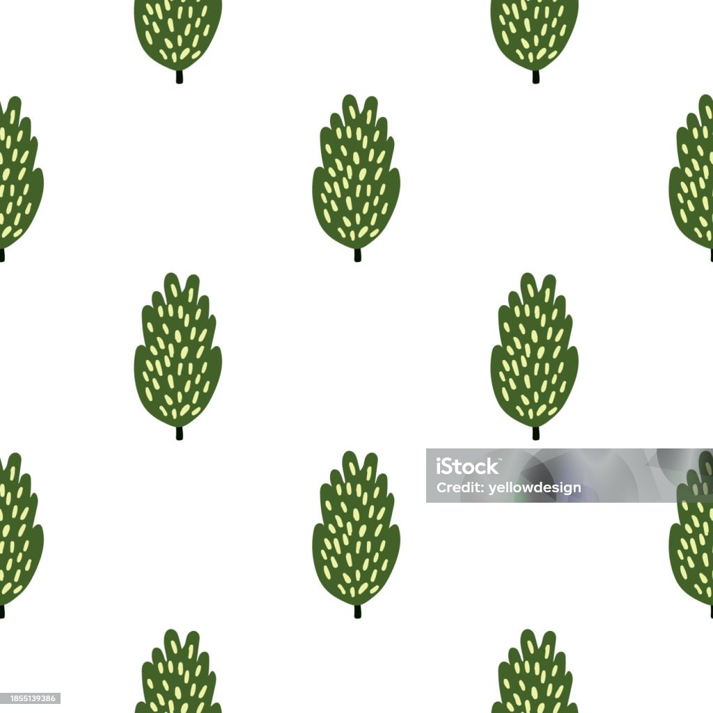 Tree Repeating Pattern Artistic Tree And Foliage Illustration In A Repeating Pattern Stock ...