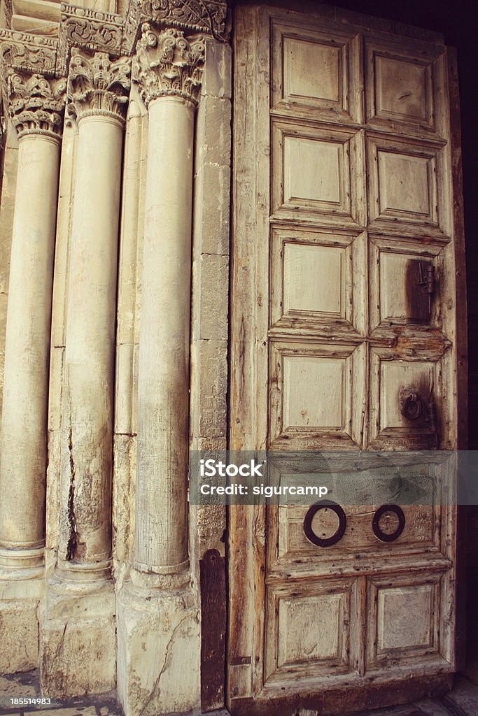 Porta da Igreja do Santo Sepulcro em Jerusalém, Israel. - Royalty-free Arquitetura Foto de stock