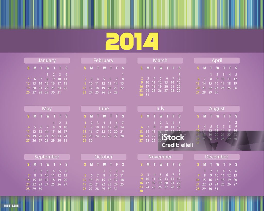 Календарь 2014 г. Вектор. - Векторная графика 2014 роялти-фри