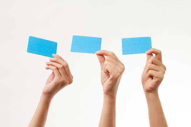 business cards and blank signs