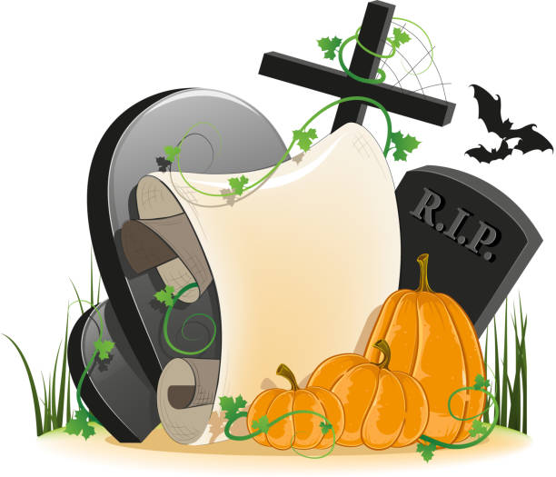 halloween einladung - scroll halloween pumpkin letter stock-grafiken, -clipart, -cartoons und -symbole