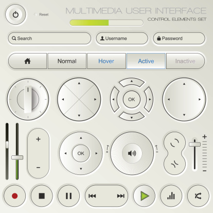 Multimedia Interface Application Multimedia User Interface Set Stock Illustration - Download Image Now ...