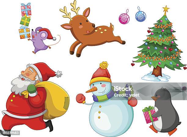 Desenhos Animados De Natal - Arte vetorial de stock e mais imagens de Natal - Natal, Andar, Animal