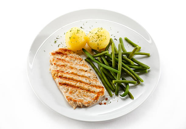istock Grilled meat and vegetables 185519881