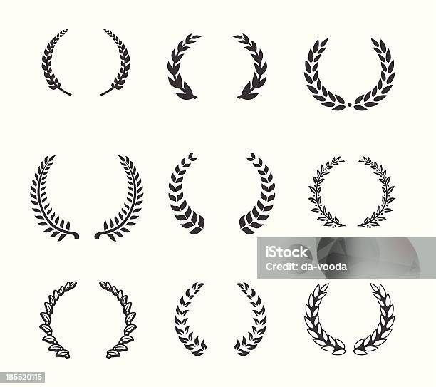 Design Element Laurels And Wreaths Stock Illustration - Download Image Now - Laurel Wreath, Bay Tree, Vector