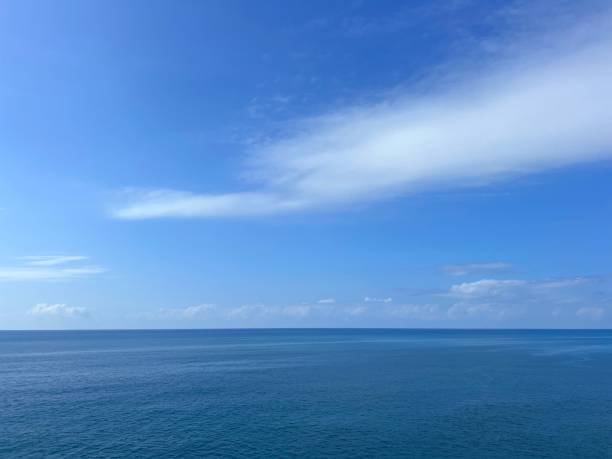 istock Sky clouds over blue calm sea water. 1855213640