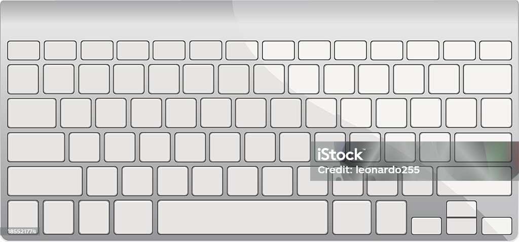 Computer keyboard in silver color Empty computer keyboard in silver color vector eps 10 Aluminum stock vector