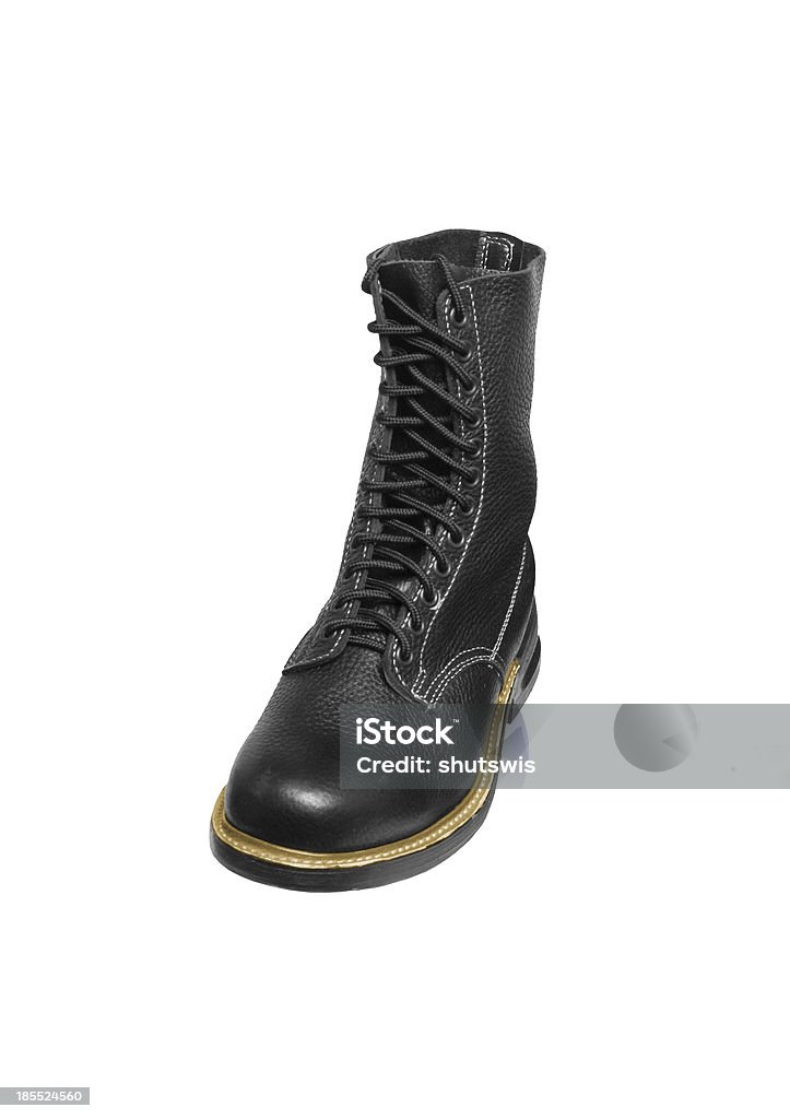 Черный армейских ботинок Изолирован на белом - Стоковые фото Армия роялти-фри