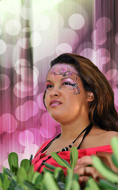 istock Woman with face painted 185526154