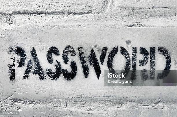 La Password - Fotografie stock e altre immagini di Muro - Muro, Stencil, Bianco