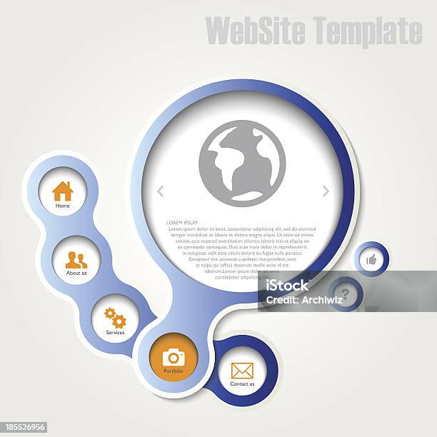 Website Template Stock Illustration - Download Image Now - Abstract, Advertisement, Arrow Symbol