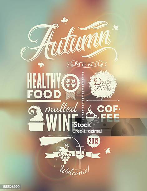 A Vector Background Of A Menu Poster Stock Illustration - Download Image Now - Autumn, Typescript, Coffee - Drink