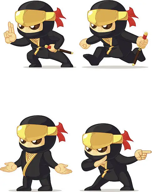 Vector illustration of Ninja Customizable Mascot 15