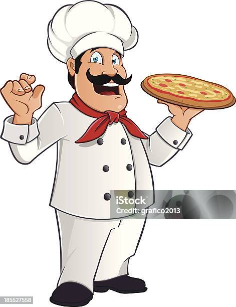 Пицца Шефповара — стоковая векторная графика и другие изображения на тему Комикс - Комикс, Повар, Италия