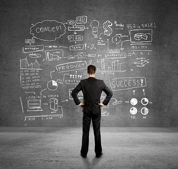 istock A man looking at a board of a plan concept 185528555