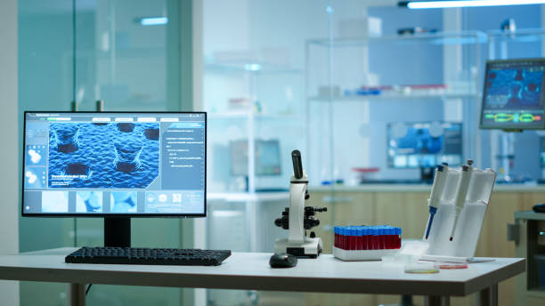 istock Chemist laboratory with nobody in it modernly equipped 1855289131