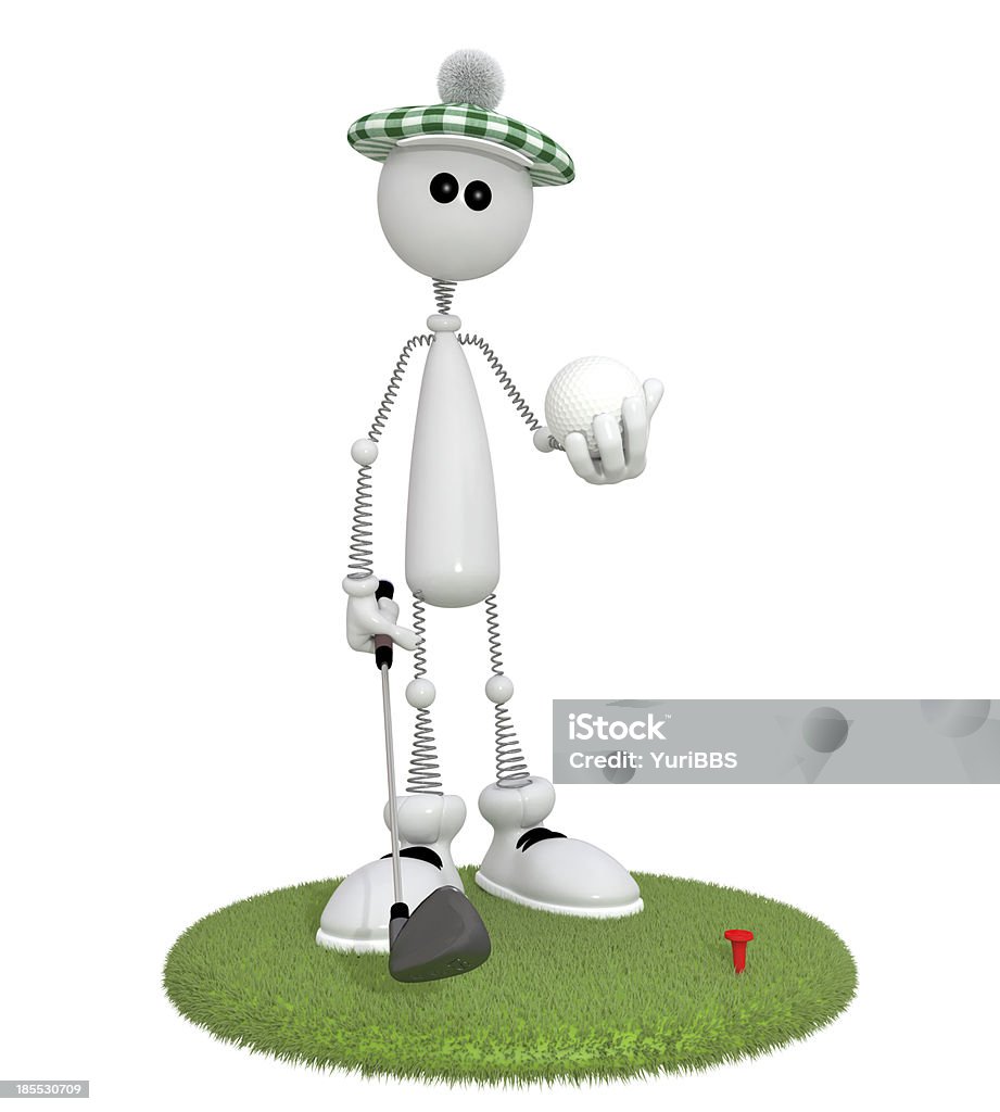 3 d kleiner Mann golfist. - Lizenzfrei Bildhintergrund Stock-Foto