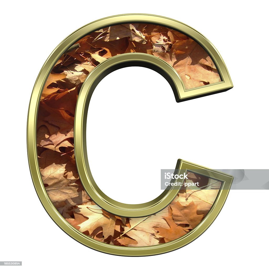 Одно письмо Осенний золотой алфавит набор - Стоковые фото Алфавит роялти-фри
