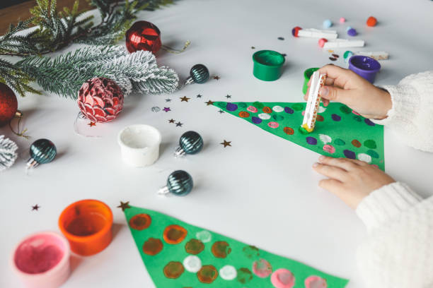 istock Idea for Christmas creativity with children 1855315174
