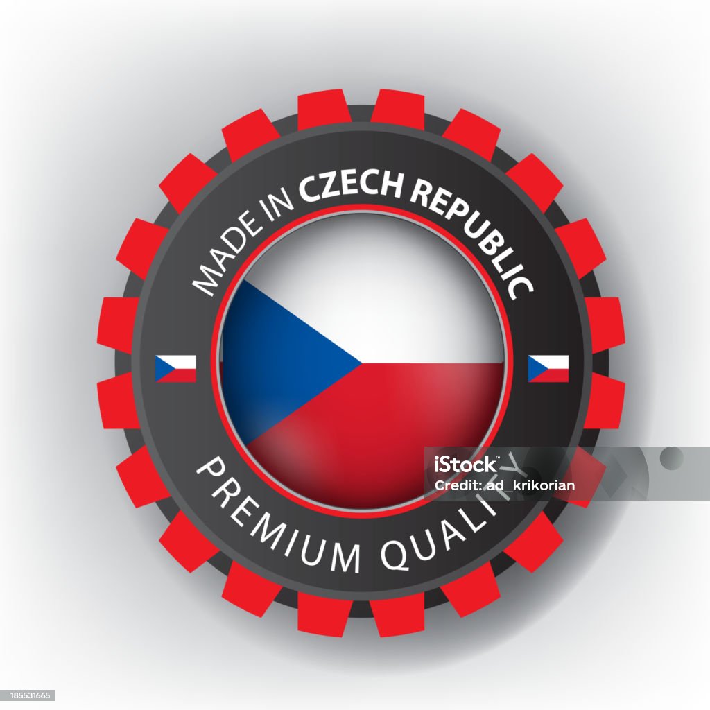 Wykonane w Republice Czeskiej, Uszczelka, Flaga (wektorowe) - Grafika wektorowa royalty-free (Aprobować)
