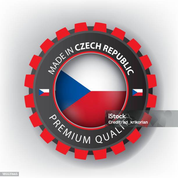 Feitos Na República Checa Selo E Bandeira - Arte vetorial de stock e mais imagens de Azul