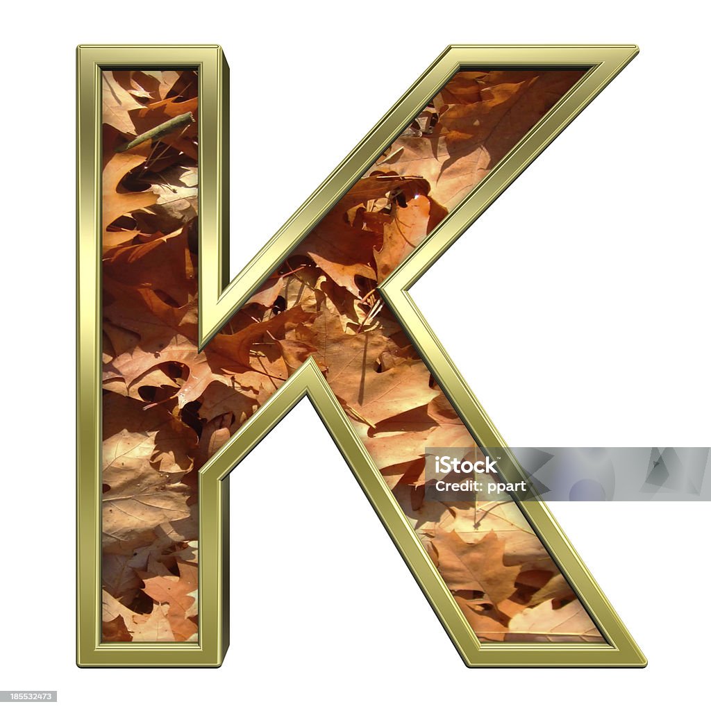 Uma letra do alfabeto outono dourado conjunto - Foto de stock de Amarelo royalty-free