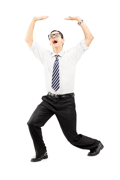 istock Scared young man protecting from above with his hands 185533275