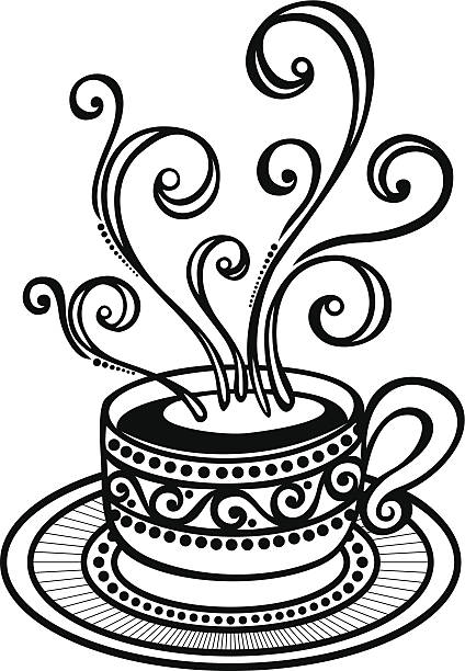 illustrations, cliparts, dessins animés et icônes de tasse de café à la vapeur - coffee coffee cup love cappuccino