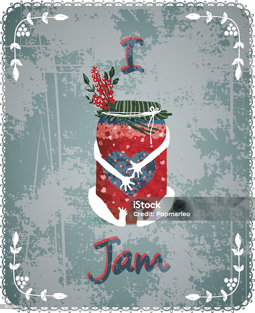 Adoro Jam Vintage Poster conceito de publicidade - Vetor de Abraçar royalty-free