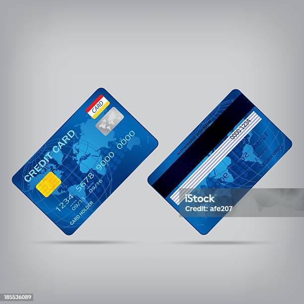 Vetores de Azul Premium Mais Populares De Cartão De Crédito Comercial Isolado Vect e mais imagens de Azul